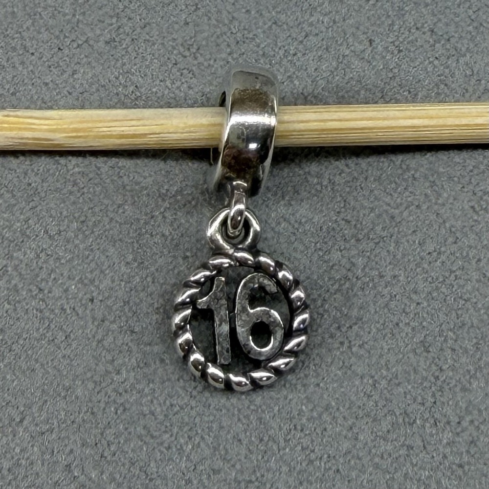 Authentic Pandora Sterling Silver Sweet 16 Birthday Dangle Charm 790494